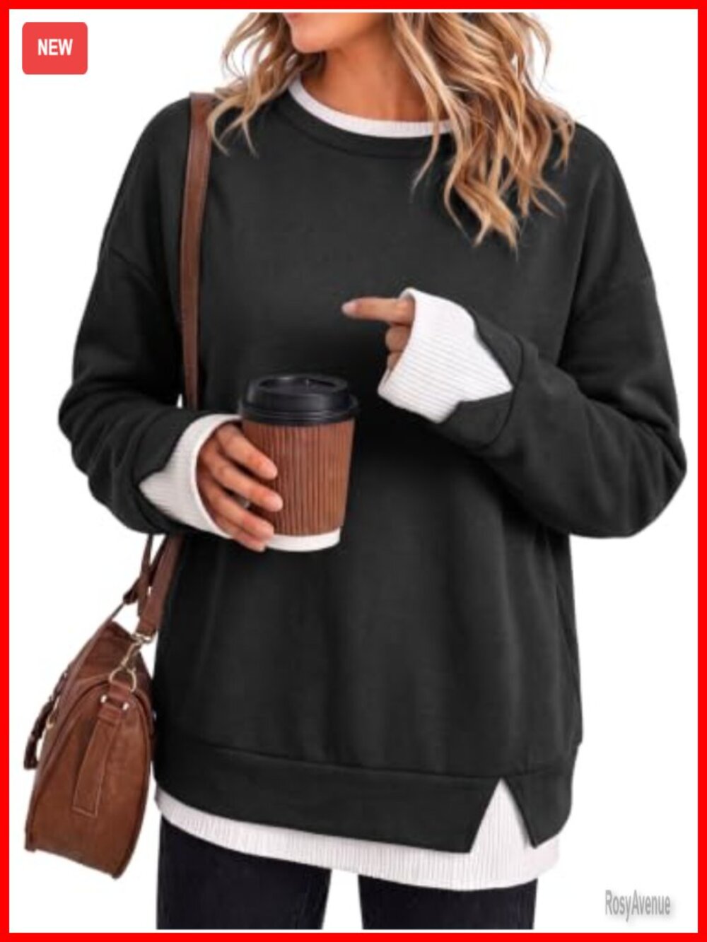 Women Oversized Crewneck Sweatshirt Long Sleeve Loose Fit Fall Pullover Top